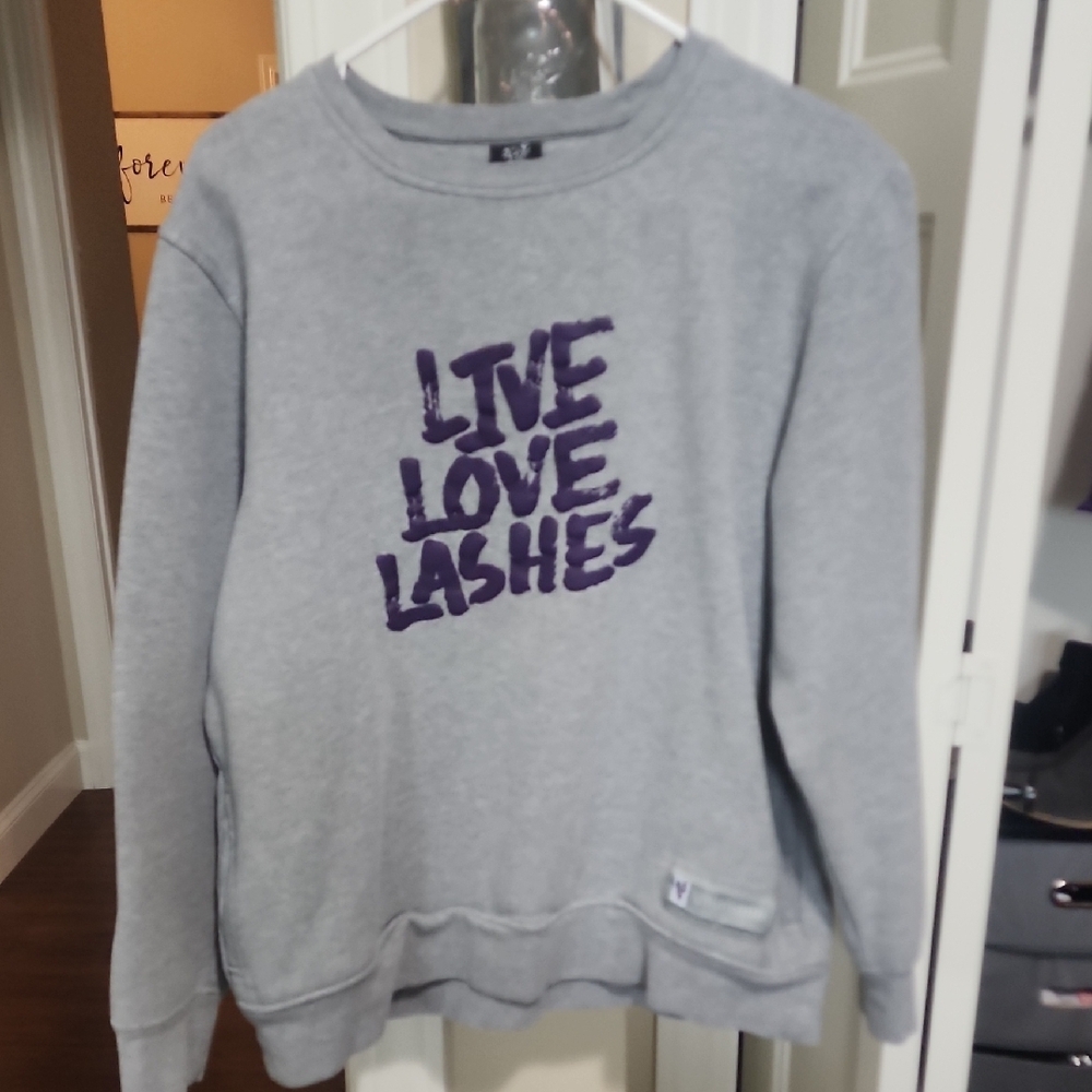 Younique Gray Sweatshirt with Purple Text